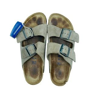Birkenstock Arizona Suede Sandal Women 38 Stone